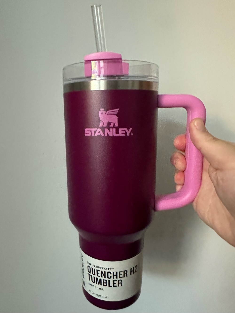 40 oz. Stanley Magenta and Pink Quencher H2 Tumbler with Handle NWT